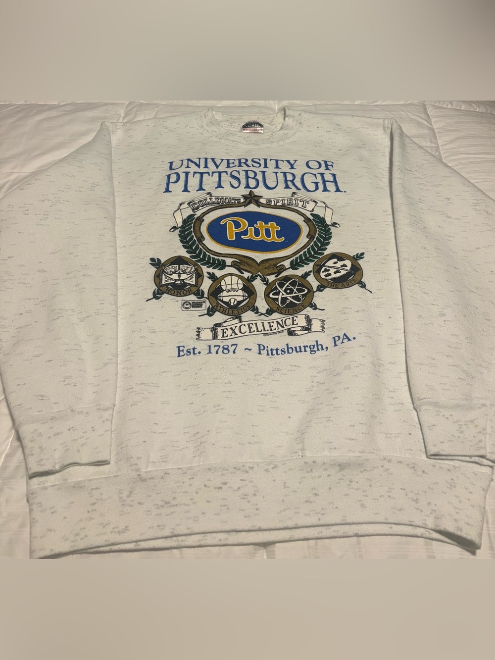 Vintage University of Pittsburgh Pitt College Crewneck Heavyweight Sweatshirt XL